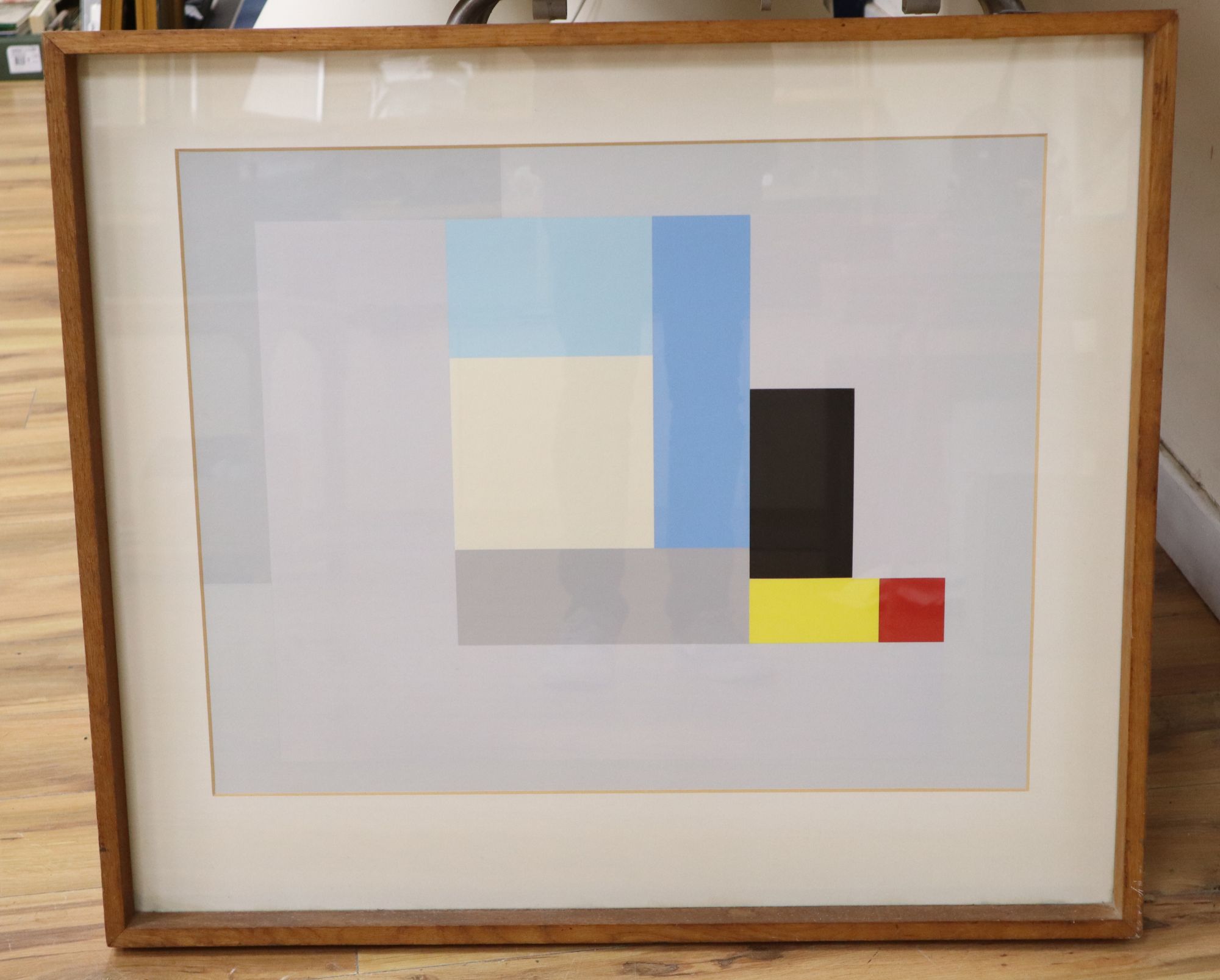 Style of Karl Benjamin (American 1925-2012), Abstract Geometric Composition, unsigned, 50 x 63.5cm